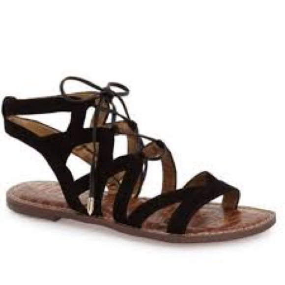 Sam Edelman Women’s Gemma Black Suede Gladiator Sandals, Size 8 - Picture 1 of 5